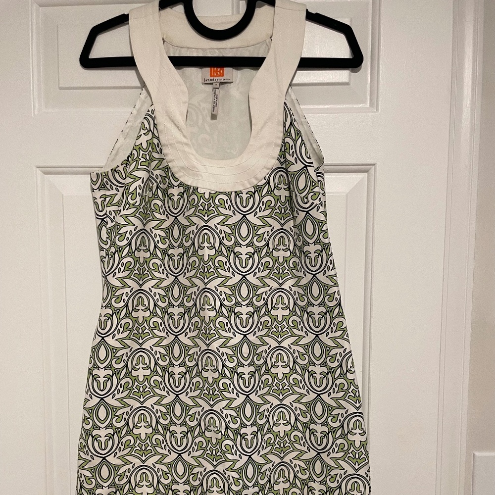 Laundry By Design Green Pattern Halter Dress - image 1
